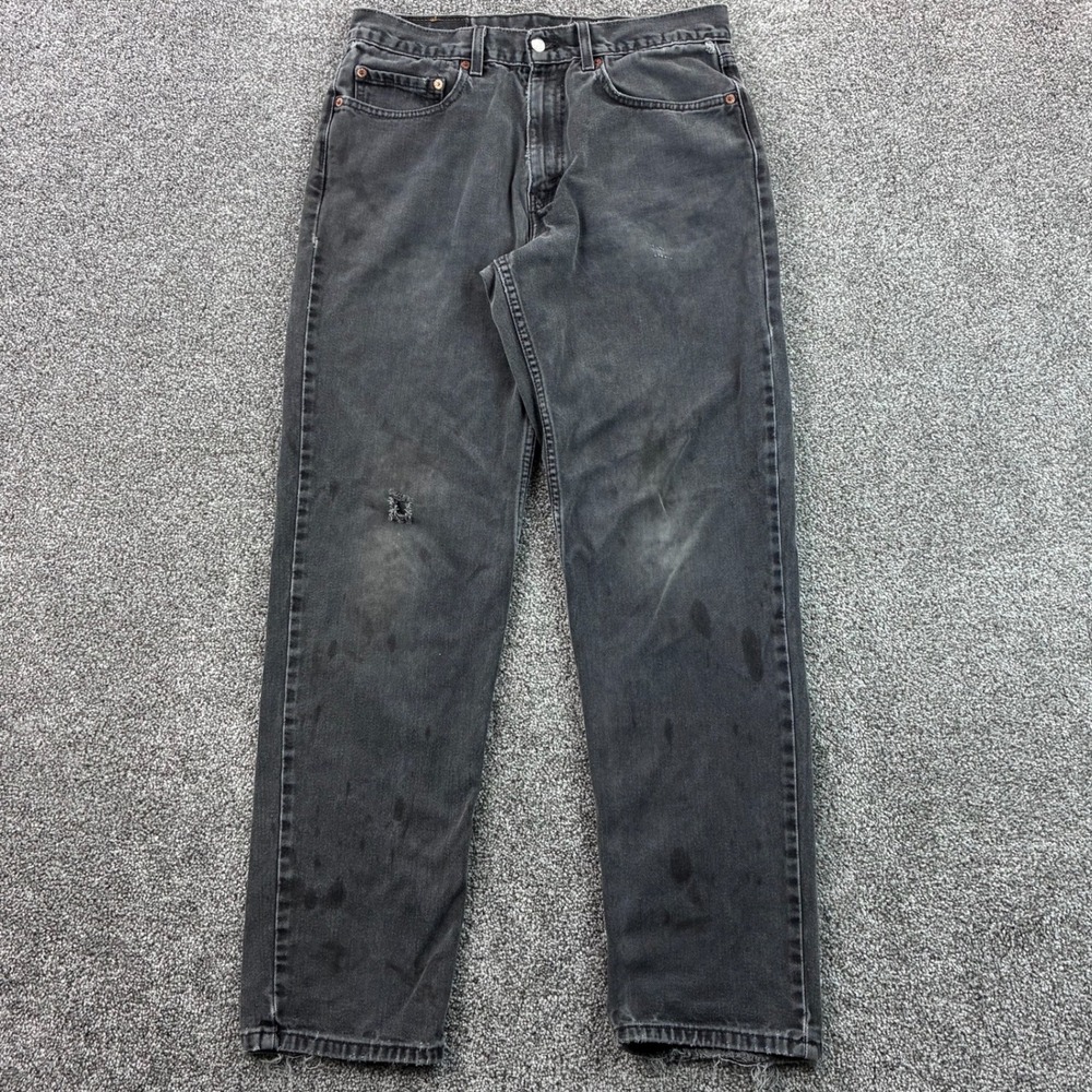 Vintage Levi's 550‎ Jeans Mens 34x34 Black Dark Wash Denim Baggy Leg Straight